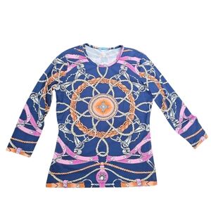 J McLaughlin Top Nautical Catalina Cloth Blue XSmall